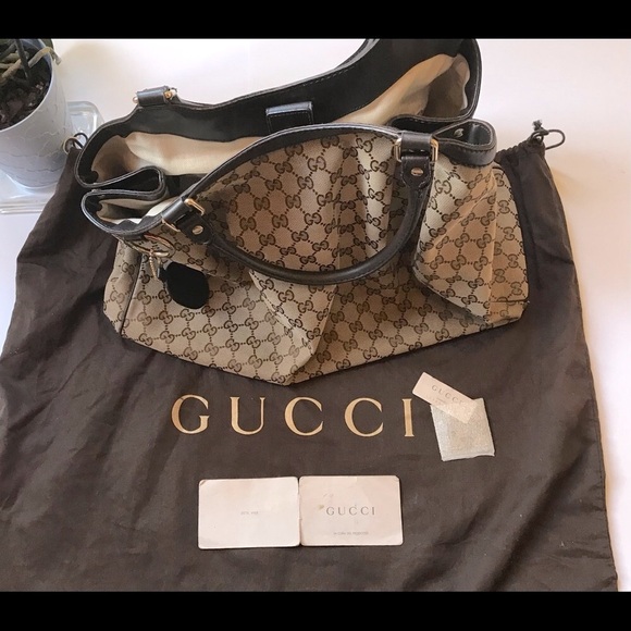 ⌚️ Gucci Sukey Monogram Leather Dark Brown Tote   💃🏽 - Picture 9 of 15